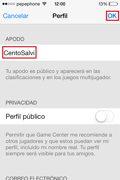 Cambiar Nickname Game Center - How To