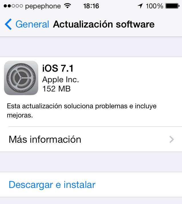 iOS 7.1 iPhone - Actualizacion