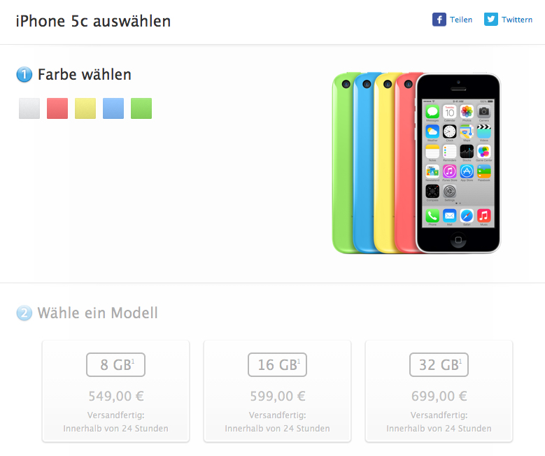 iPhone 5c 8GB Apple Store Aleman