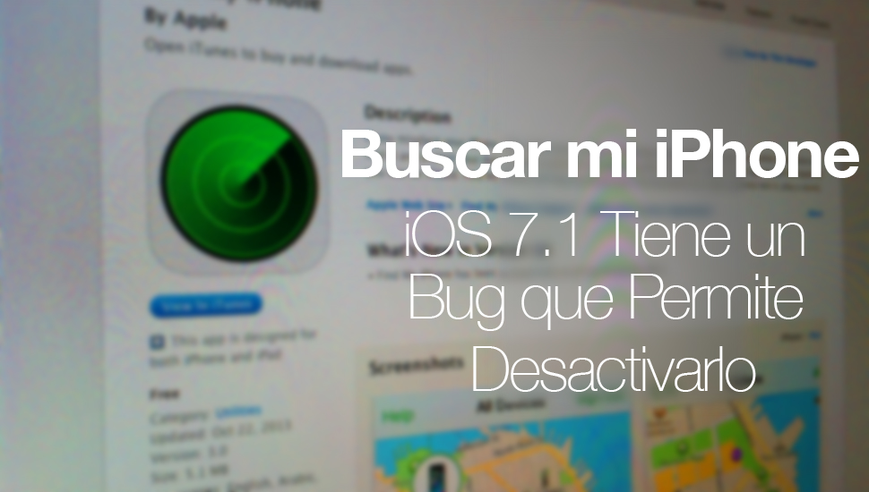 iOS 7.1 Bug Buscar mi iPhone