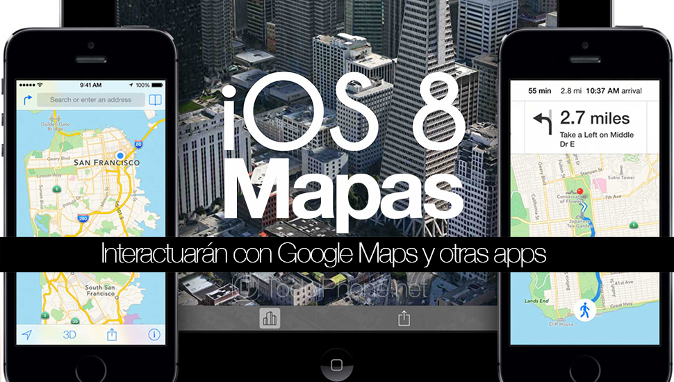 Peta dari Apple berinteraksi dengan Google Maps dan aplikasi lain 1