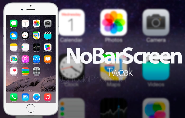 كيفية عمل لقطات شاشة على iPhone ، بدون شريط الحالة ، باستخدام NoBarScreen 44