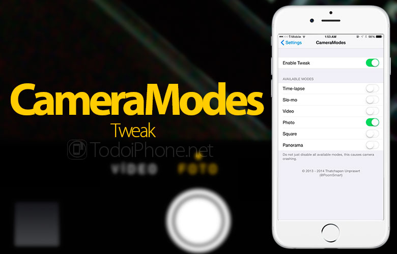 CameraModes menonaktifkan fungsi yang tidak Anda gunakan pada kamera [tweak] 1