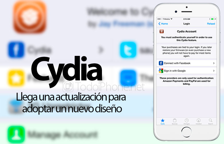 يتم تحديث Cydia ويعتمد تصميم أكثر مسطحًا والحد الأدنى 1