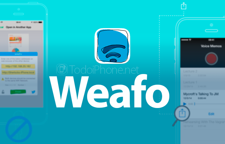 Weafo, расширение для отправки файлов с iPhone на другие smartphones легко 1